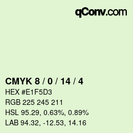 カラーコード: CMYK 8 / 0 / 14 / 4 | qconv.com