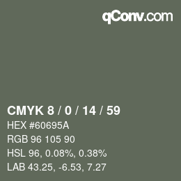 Color code: CMYK 8 / 0 / 14 / 59 | qconv.com