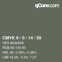 Color code: CMYK 8 / 0 / 14 / 59 | qconv.com