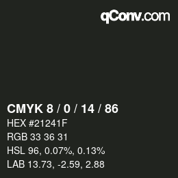 Color code: CMYK 8 / 0 / 14 / 86 | qconv.com