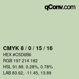 カラーコード: CMYK 8 / 0 / 15 / 16 | qconv.com