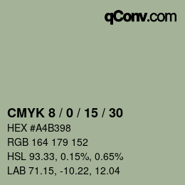 颜色代码: CMYK 8 / 0 / 15 / 30 | qconv.com