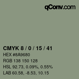 Color code: CMYK 8 / 0 / 15 / 41 | qconv.com