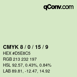 カラーコード: CMYK 8 / 0 / 15 / 9 | qconv.com