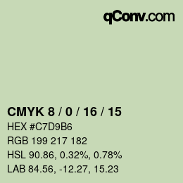 カラーコード: CMYK 8 / 0 / 16 / 15 | qconv.com