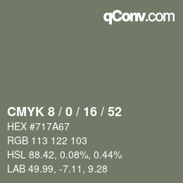 Color code: CMYK 8 / 0 / 16 / 52 | qconv.com