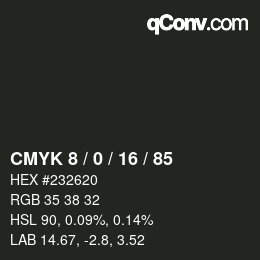 カラーコード: CMYK 8 / 0 / 16 / 85 | qconv.com