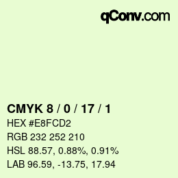 Color code: CMYK 8 / 0 / 17 / 1 | qconv.com