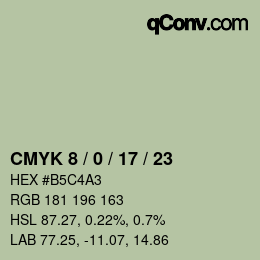 カラーコード: CMYK 8 / 0 / 17 / 23 | qconv.com