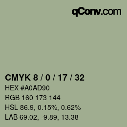 Color code: CMYK 8 / 0 / 17 / 32 | qconv.com