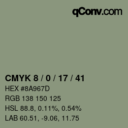 Color code: CMYK 8 / 0 / 17 / 41 | qconv.com