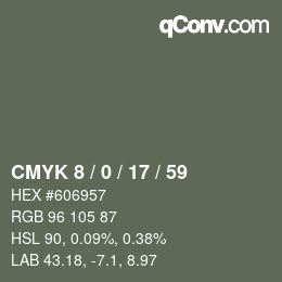 Color code: CMYK 8 / 0 / 17 / 59 | qconv.com