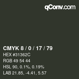Farbcode: CMYK 8 / 0 / 17 / 79 | qconv.com