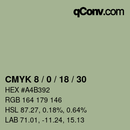 Código de color: CMYK 8 / 0 / 18 / 30 | qconv.com