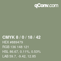 Código de color: CMYK 8 / 0 / 18 / 42 | qconv.com