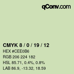 カラーコード: CMYK 8 / 0 / 19 / 12 | qconv.com