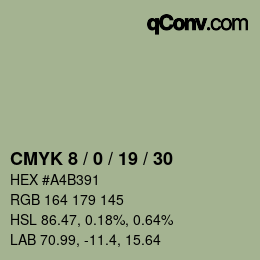 Código de color: CMYK 8 / 0 / 19 / 30 | qconv.com