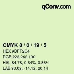 Color code: CMYK 8 / 0 / 19 / 5 | qconv.com