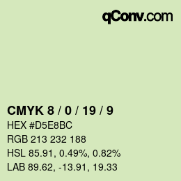 カラーコード: CMYK 8 / 0 / 19 / 9 | qconv.com