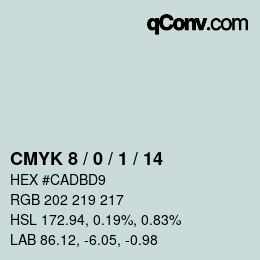Color code: CMYK 8 / 0 / 1 / 14 | qconv.com