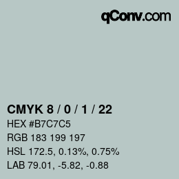 Color code: CMYK 8 / 0 / 1 / 22 | qconv.com