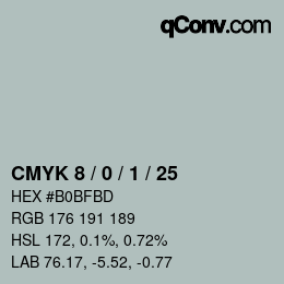 颜色代码: CMYK 8 / 0 / 1 / 25 | qconv.com