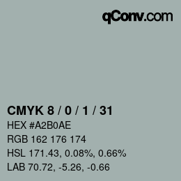 カラーコード: CMYK 8 / 0 / 1 / 31 | qconv.com