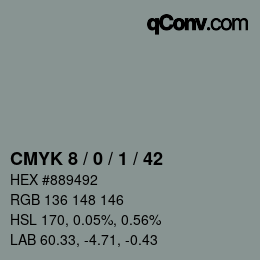 颜色代码: CMYK 8 / 0 / 1 / 42 | qconv.com