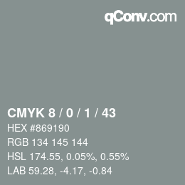 Color code: CMYK 8 / 0 / 1 / 43 | qconv.com