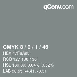 Color code: CMYK 8 / 0 / 1 / 46 | qconv.com