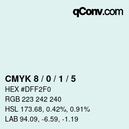 カラーコード: CMYK 8 / 0 / 1 / 5 | qconv.com