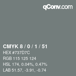 Color code: CMYK 8 / 0 / 1 / 51 | qconv.com