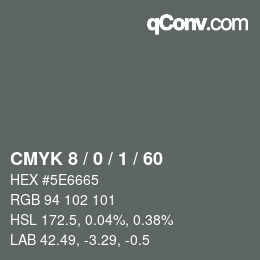 カラーコード: CMYK 8 / 0 / 1 / 60 | qconv.com
