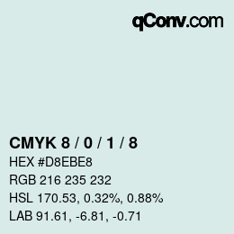 颜色代码: CMYK 8 / 0 / 1 / 8 | qconv.com