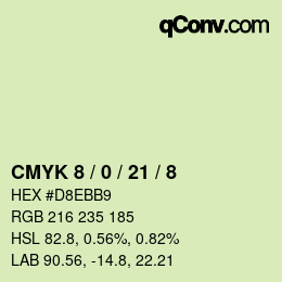 カラーコード: CMYK 8 / 0 / 21 / 8 | qconv.com