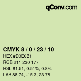 カラーコード: CMYK 8 / 0 / 23 / 10 | qconv.com
