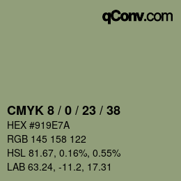 颜色代码: CMYK 8 / 0 / 23 / 38 | qconv.com