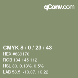 Color code: CMYK 8 / 0 / 23 / 43 | qconv.com
