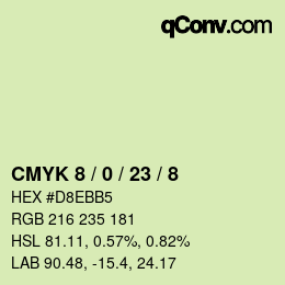 カラーコード: CMYK 8 / 0 / 23 / 8 | qconv.com
