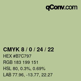 Farbcode: CMYK 8 / 0 / 24 / 22 | qconv.com