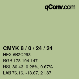 カラーコード: CMYK 8 / 0 / 24 / 24 | qconv.com
