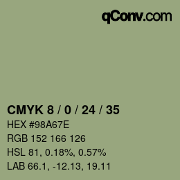 颜色代码: CMYK 8 / 0 / 24 / 35 | qconv.com