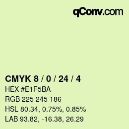 カラーコード: CMYK 8 / 0 / 24 / 4 | qconv.com