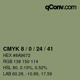 カラーコード: CMYK 8 / 0 / 24 / 41 | qconv.com