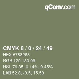 カラーコード: CMYK 8 / 0 / 24 / 49 | qconv.com