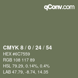 カラーコード: CMYK 8 / 0 / 24 / 54 | qconv.com