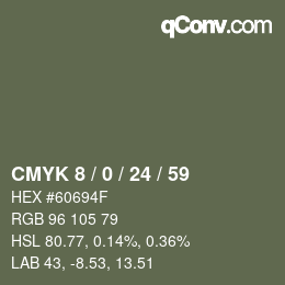 カラーコード: CMYK 8 / 0 / 24 / 59 | qconv.com