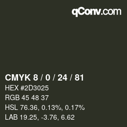 カラーコード: CMYK 8 / 0 / 24 / 81 | qconv.com