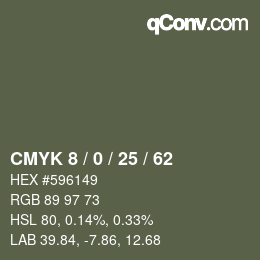 Color code: CMYK 8 / 0 / 25 / 62 | qconv.com