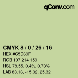 颜色代码: CMYK 8 / 0 / 26 / 16 | qconv.com